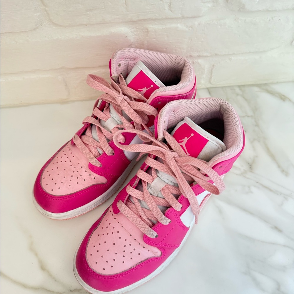Girls Nike pink Jordan high tops